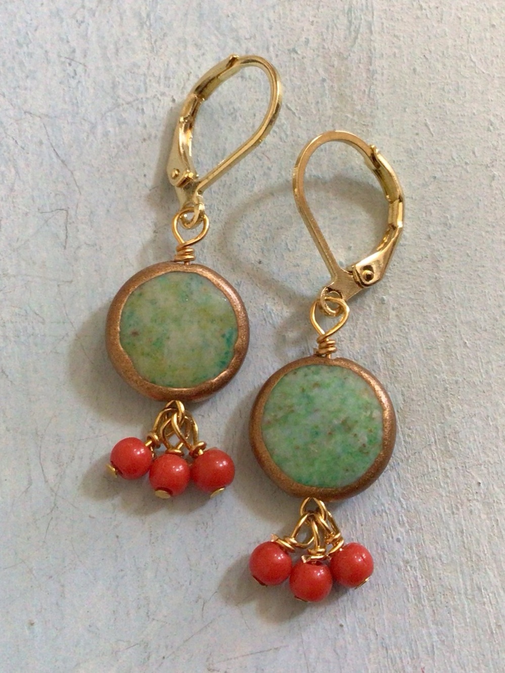 Turquoise Gold Edge Sundance Charm Earrings